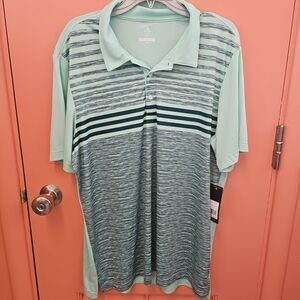 NWT Adidas Men's Size XL Golf Polo Shirt Space Dye Print Clean Mint Green
